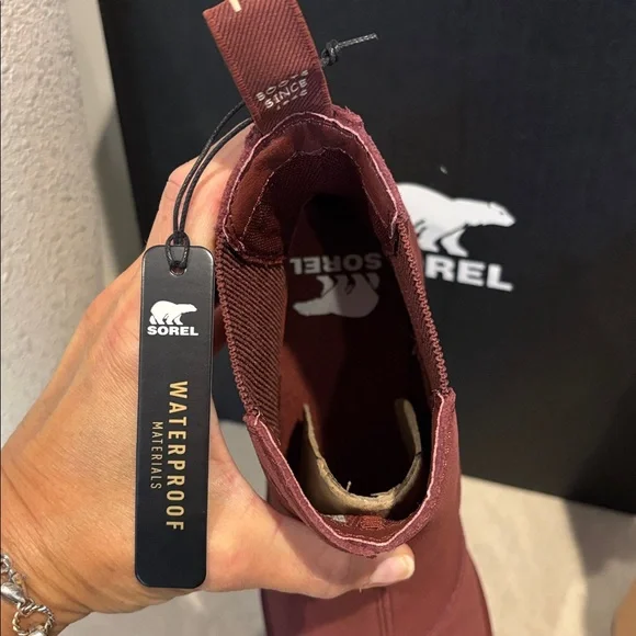 NIB Sorel Hi-Line Heel Chelsea Waterproof Boots - Spice/Tawny Buff - Picture 9 of 13